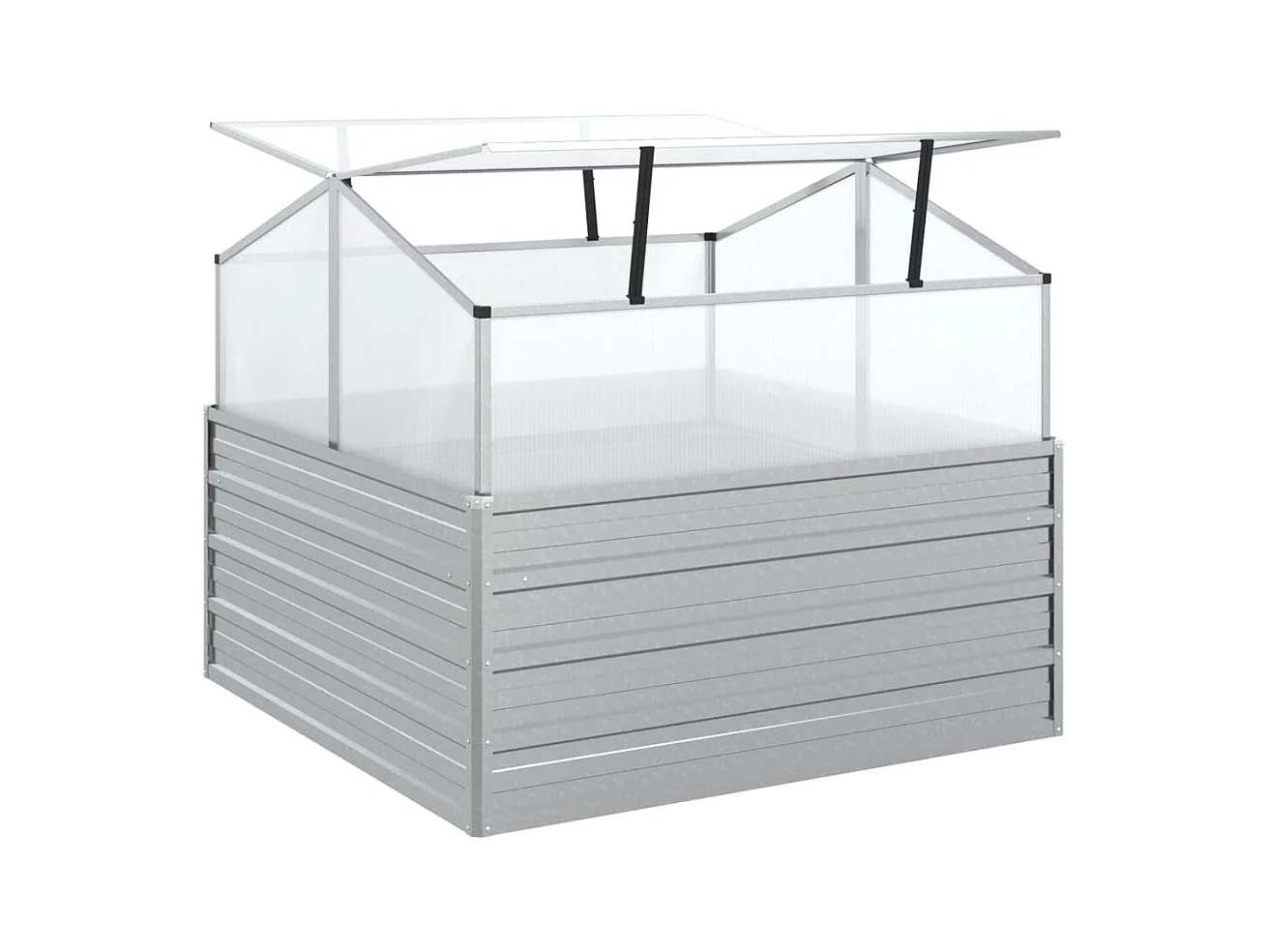 Jardinière bac lit surélevé argenté 100 x 100 x 85 cm 02_0039768