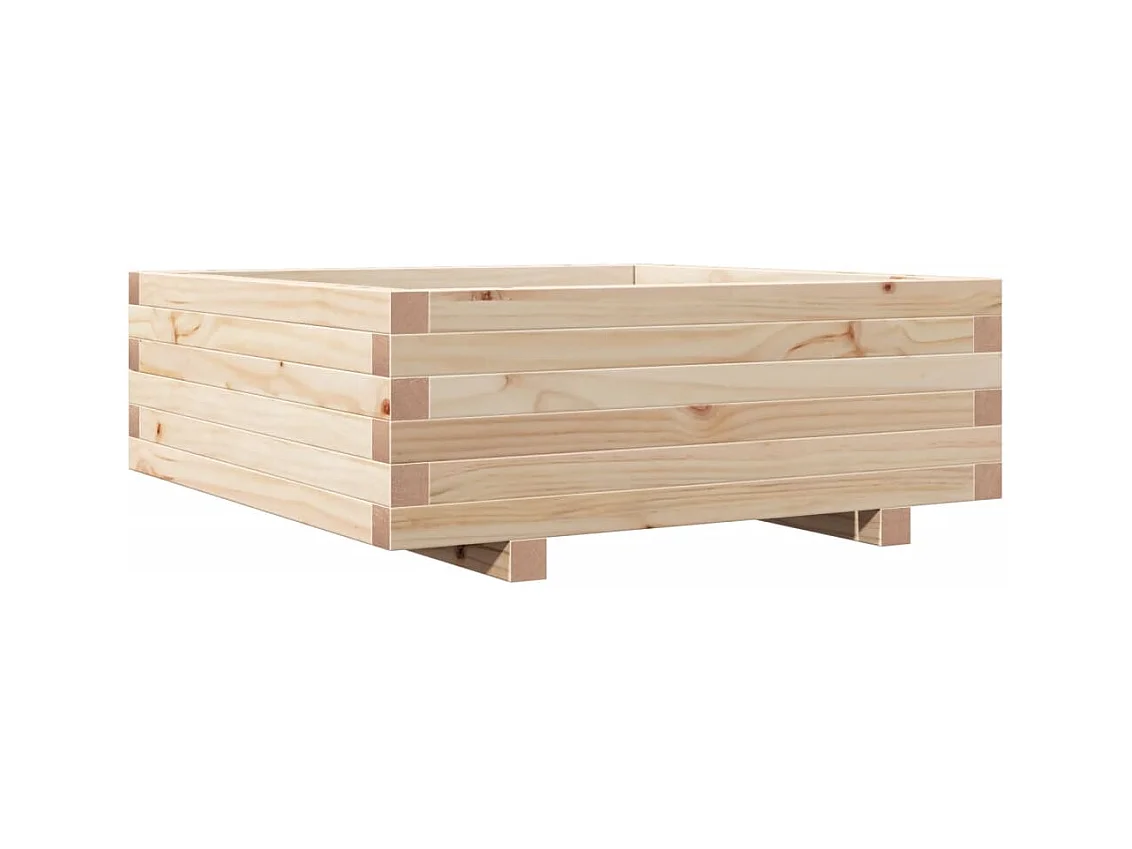 Vassoio per fioriera aiuola rialzata piante fiori terrazza giardino 70 x 70 x 26,5 cm legno di pino massiccio marrone 02_0037810