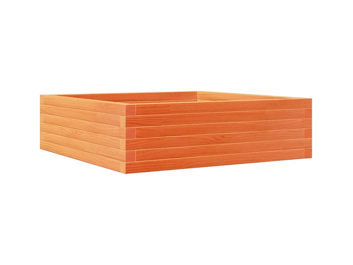 Vassoio per fioriera aiuola rialzata piante fiori terrazza giardino cera 80 x 80 x 23 cm legno di pino massiccio marrone 02_0038499