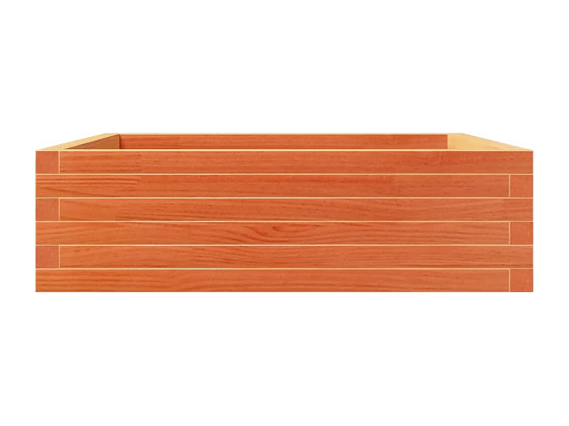 Fioriera rialzata per piante fiori terrazza giardino finitura a cera 80 x 80 x 23 cm legno di pino massiccio marrone 02_0038499