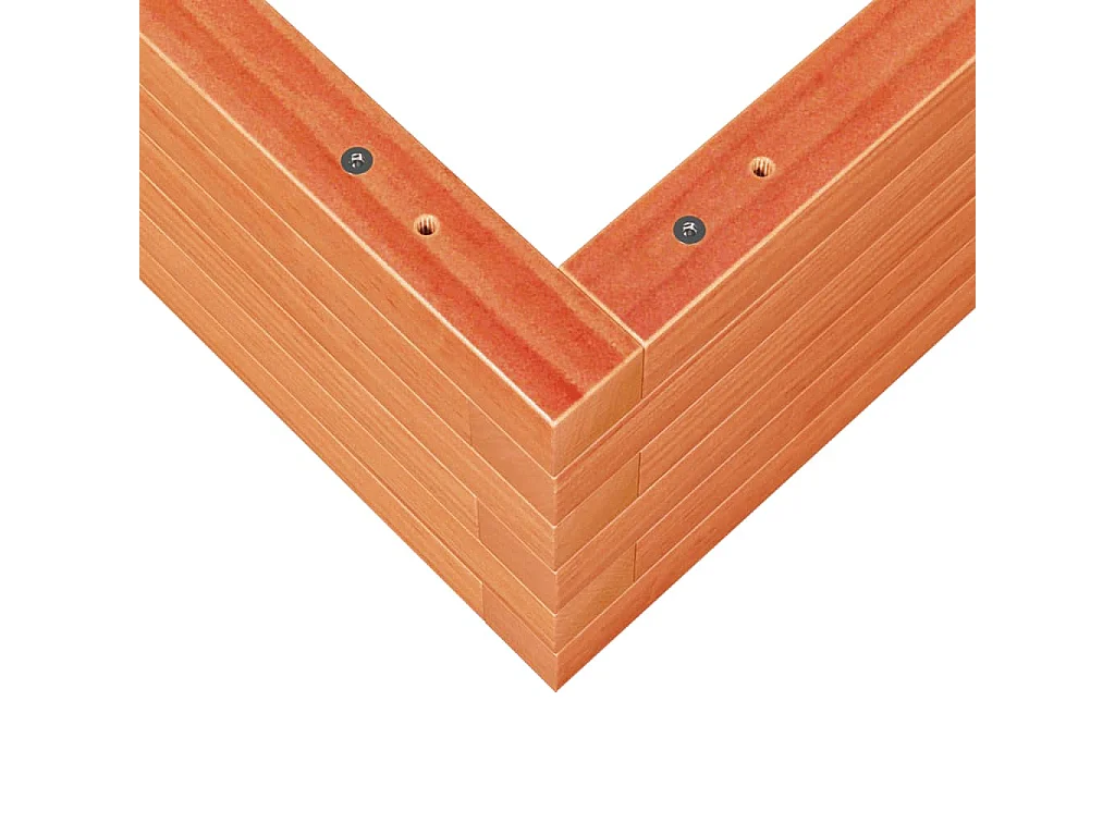 Fioriera rialzata per piante fiori terrazza giardino finitura a cera 80 x 80 x 23 cm legno di pino massiccio marrone 02_0038499