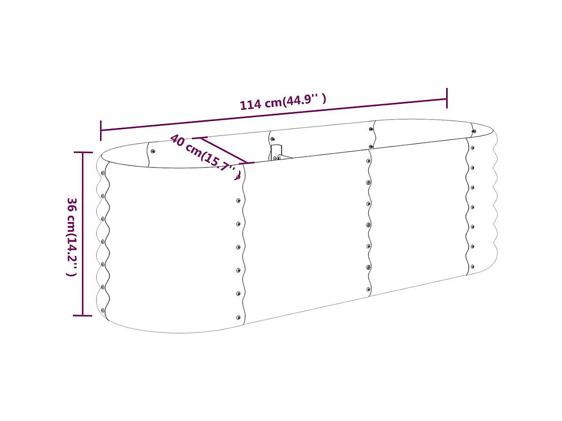 Jardinière bac lit surélevé 114 x 40 x 36 cm 02_0039492