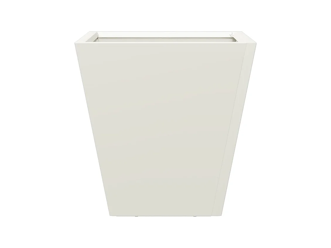 Bandeja de canteiro elevada para plantas flores jardim terraços conjunto de 2 30 x 30 x 30 cm aço branco 02_0038914