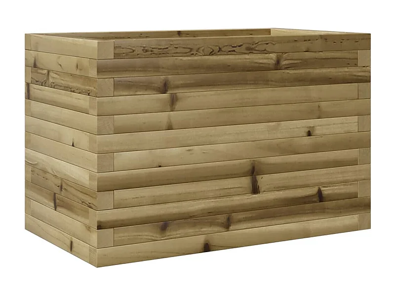 Macetero bancal elevado plantas flores terraza jardín 70 x 40 x 45,5 cm madera de pino impregnada marrón 02_0037777