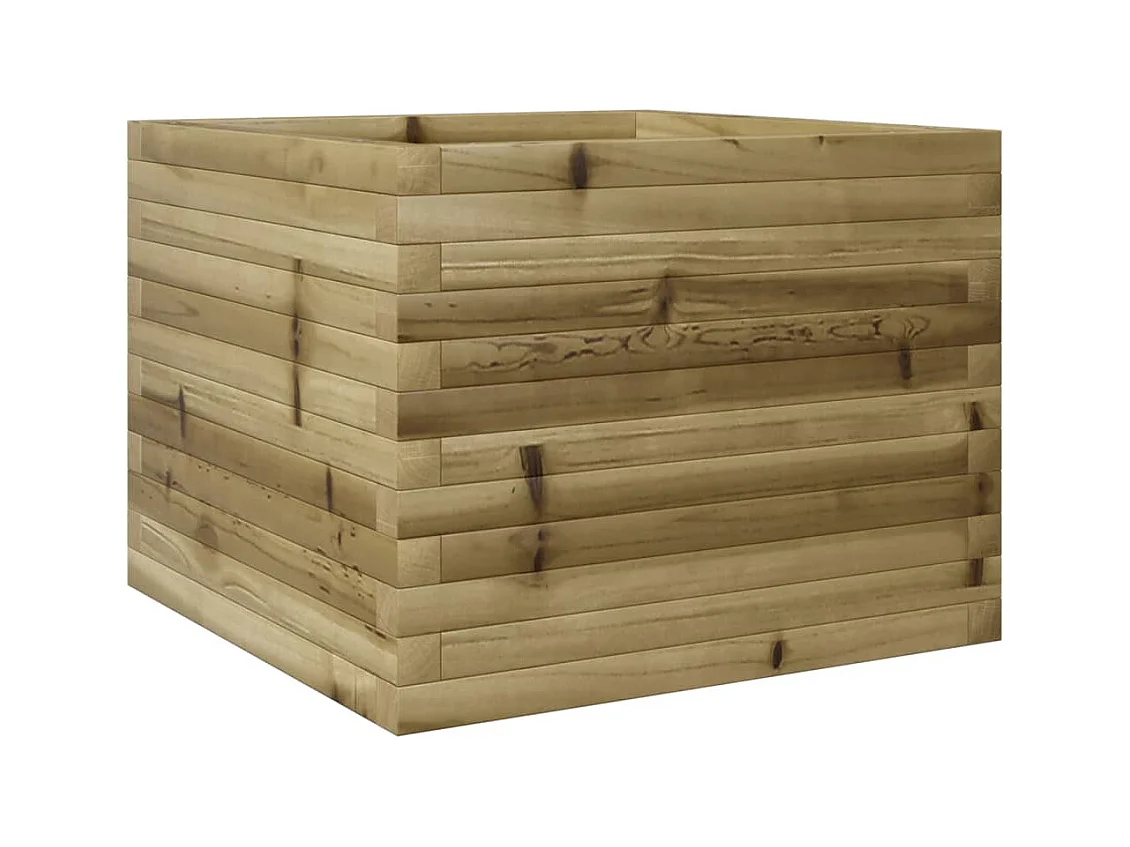Fioriera aiuola rialzata vassoio piante fiori terrazza giardino 60 x 60 x 45,5 cm legno di pino impregnato marrone 02_0037707