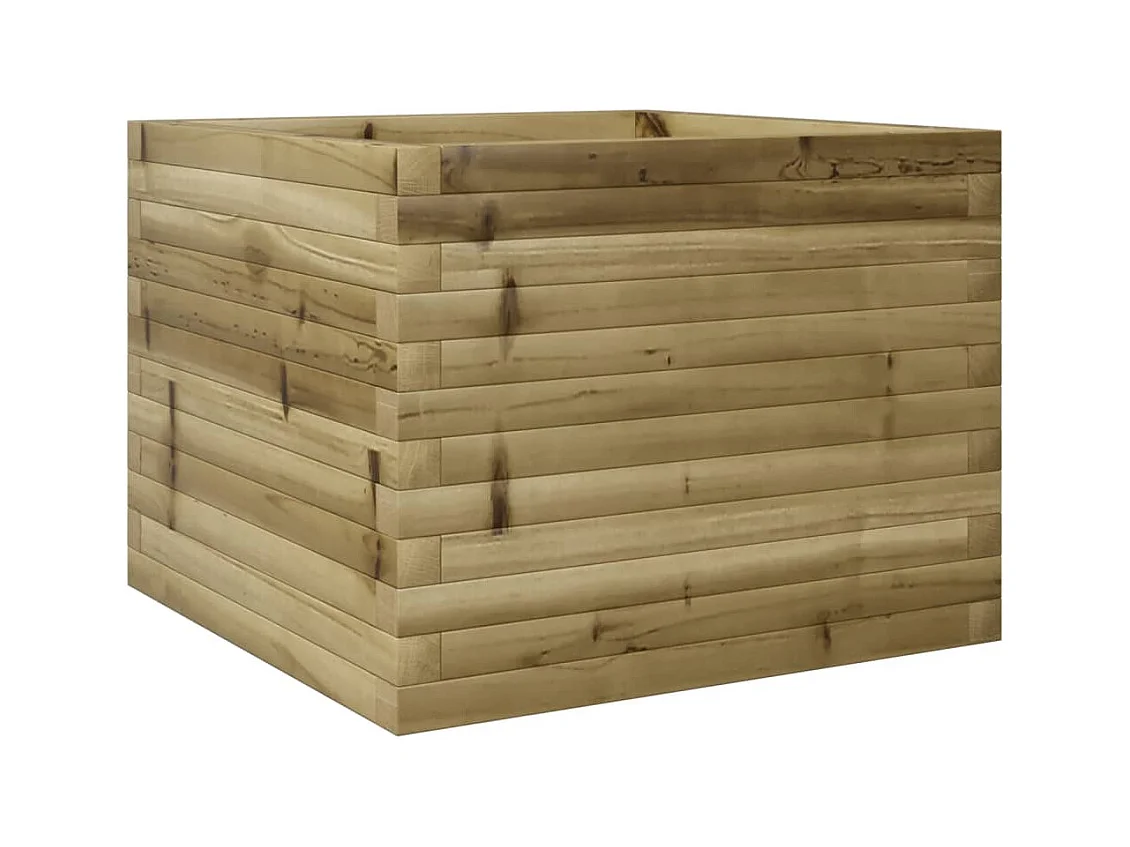 Fioriera aiuola rialzata vassoio piante fiori terrazza giardino 60 x 60 x 45,5 cm legno di pino impregnato marrone 02_0037707