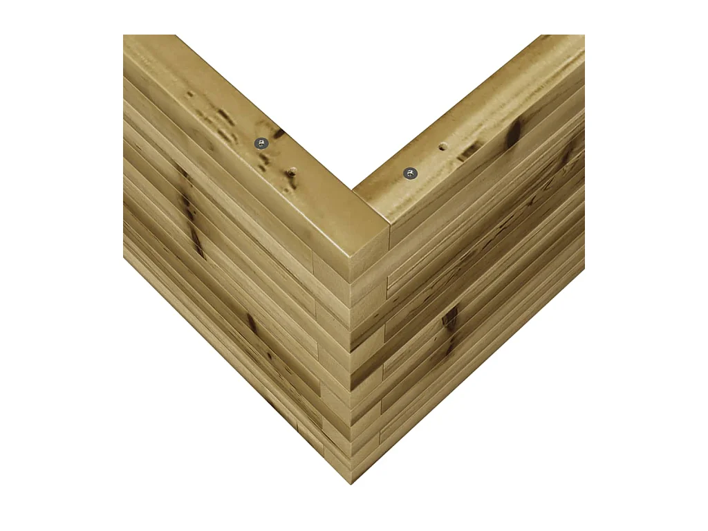 Fioriera aiuola rialzata vassoio piante fiori terrazza giardino 60 x 60 x 45,5 cm legno di pino impregnato marrone 02_0037707