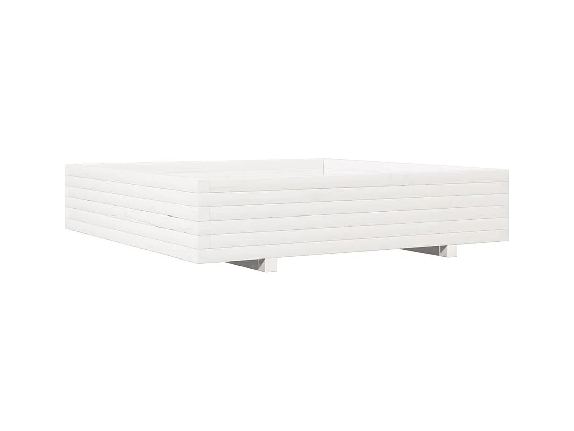 Jardinière bac lit surélevé bois blanche 110 x 110 x 45438 cm 02_0037303