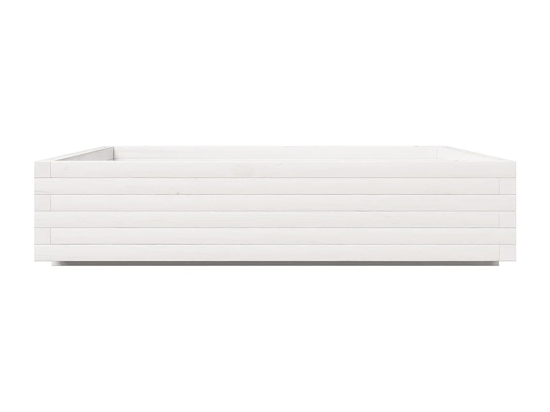 Jardinera bancal elevado plantas flores terraza jardín 110 x 110 x 26,5 cm madera maciza de pino blanco 02_0037303