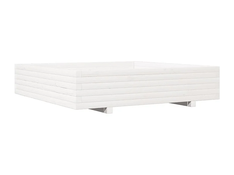 Jardinera bancal elevado plantas flores terraza jardín 110 x 110 x 26,5 cm madera maciza de pino blanco 02_0037303