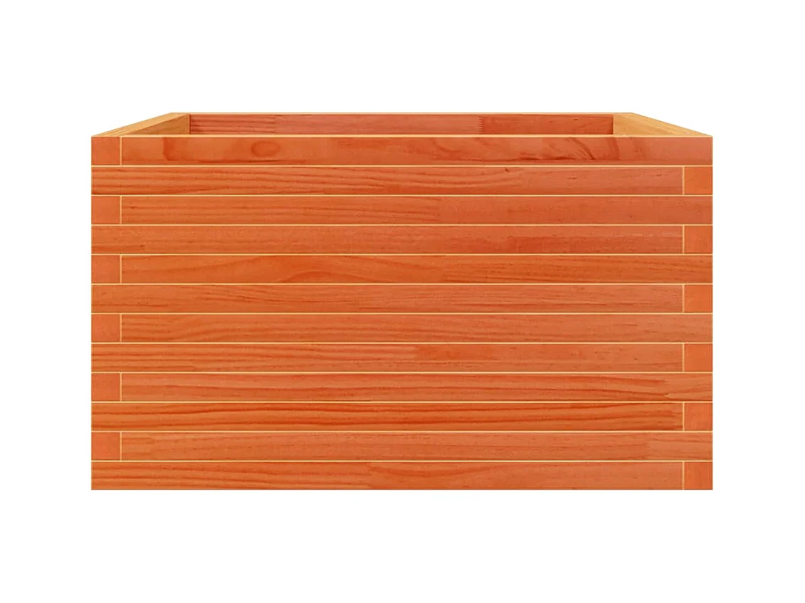 Vassoio per fioriera aiuola rialzata piante fiori terrazza giardino cera 80 x 80 x 45,5 cm legno di pino massiccio marrone 02_0038501