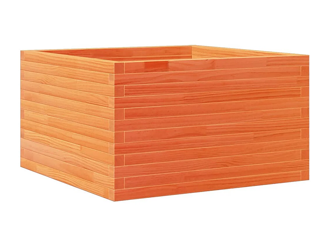 Canteiro elevado para plantas e flores ideal para pátios e jardins com acabamento em cera 80 x 80 x 45,5 cm madeira maciça de pinho marrom 02_0038501