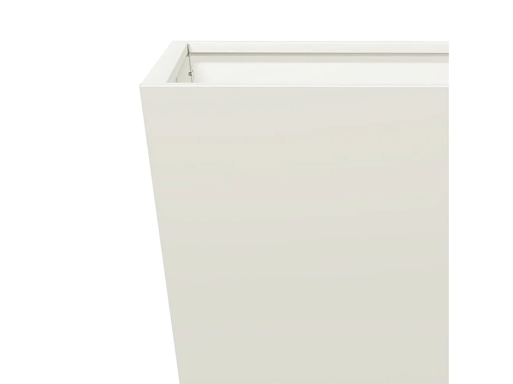 Jardinera elevada para plantas flores terraza jardín 40 x 40 x 40 cm acero blanco 02_0037540