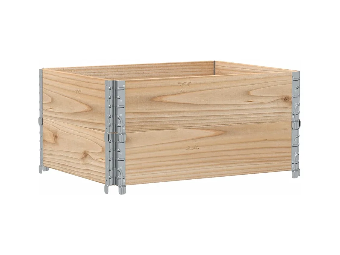 Vassoio per fioriera aiuola rialzata piante fiori terrazza giardino 80 x 60 cm legno massello di pino marrone 02_0037876