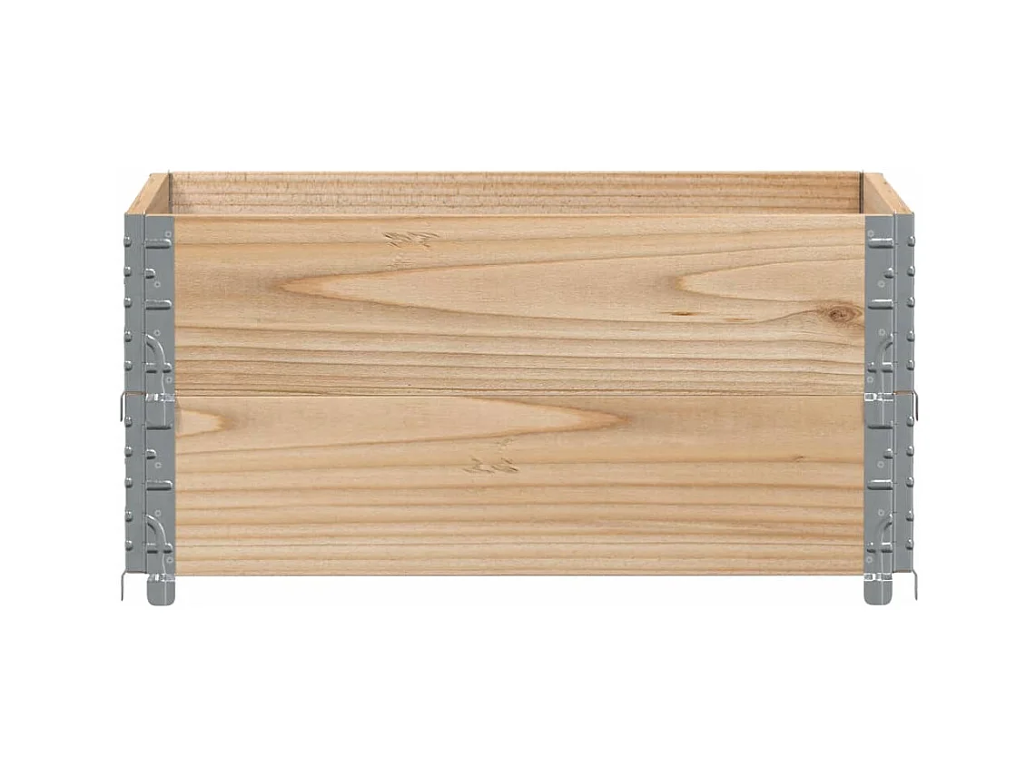 Vassoio per fioriera aiuola rialzata piante fiori terrazza giardino 80 x 60 cm legno massello di pino marrone 02_0037876