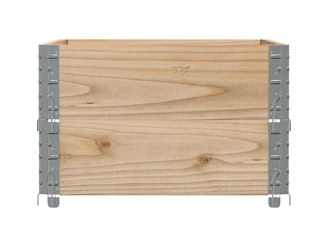 Vassoio per fioriera aiuola rialzata piante fiori terrazza giardino 80 x 60 cm legno massello di pino marrone 02_0037876