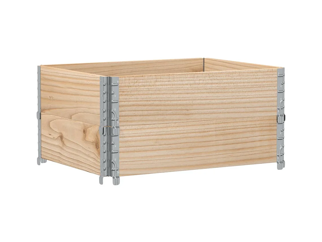 Vassoio per fioriera aiuola rialzata piante fiori terrazza giardino 80 x 60 cm legno massello di pino marrone 02_0037876