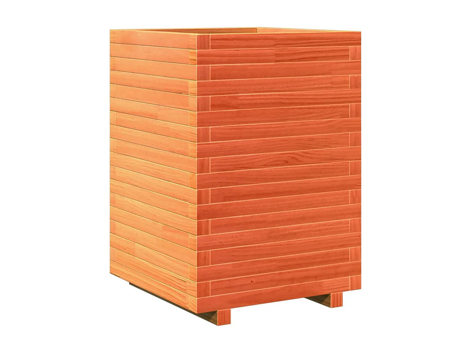 Fioriera rialzata per piante fiori terrazza giardino finitura a cera 50 x 50 x 72 cm legno di pino massiccio marrone 02_0038465