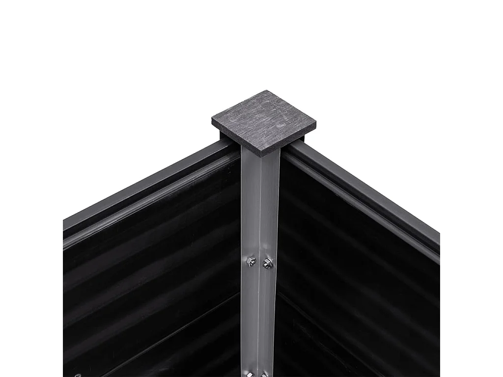 Bandeja para plantador de plantas com canteiro elevado flores terraço jardim jardim 200 x 100 x 54 cm WPC cinza 02_0039392