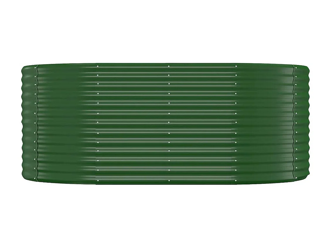 Macetero bancal elevado plantas flores terraza jardín jardín acero con recubrimiento en polvo 175 x 100 x 68 cm verde 02_0039591