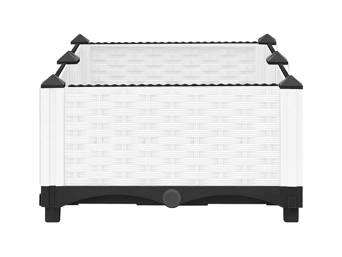 Fioriera aiuola rialzata vassoio piante fiori terrazzo giardino 80 x 40 x 23 cm polipropilene bianco 02_0039234