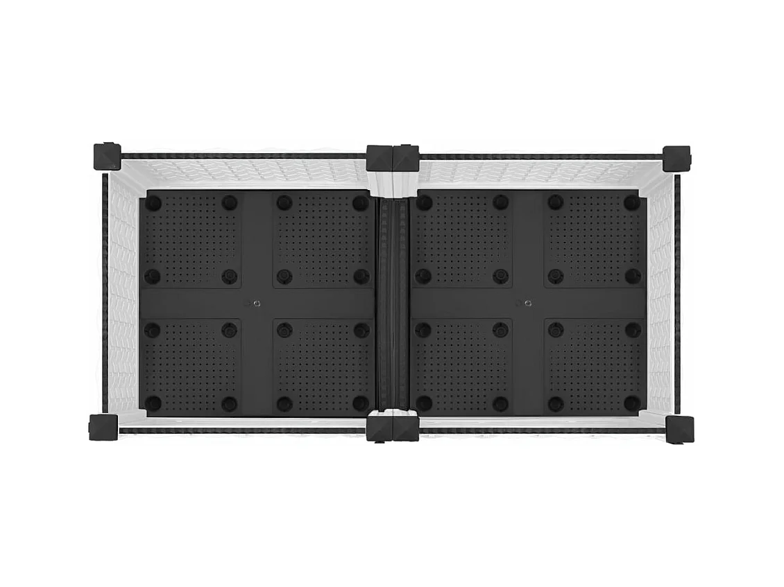 Fioriera aiuola rialzata vassoio piante fiori terrazzo giardino 80 x 40 x 23 cm polipropilene bianco 02_0039234