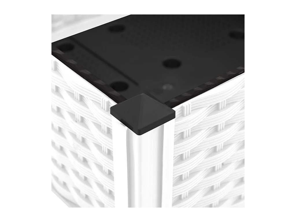 Fioriera aiuola rialzata vassoio piante fiori terrazzo giardino 80 x 40 x 23 cm polipropilene bianco 02_0039234