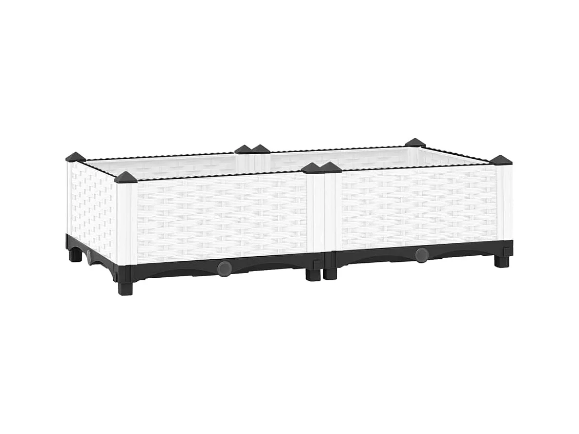 Jardinière bac lit surélevé blanche 80 x 40 x 23 cm 02_0039234