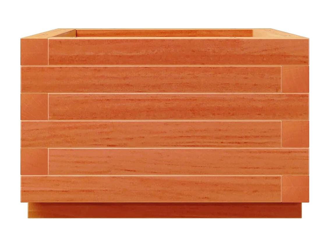 Macetero bancal elevado plantas flores terraza jardín cera 40 x 40 x 26,5 cm madera maciza de pino marrón 02_0038452