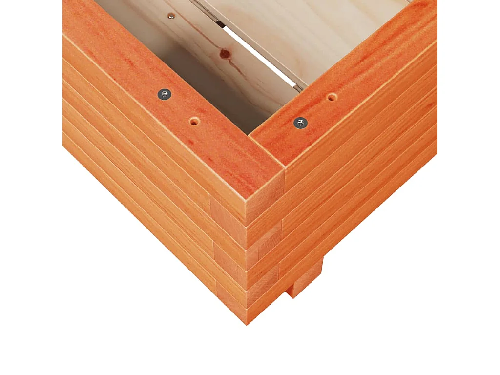 Macetero bancal elevado plantas flores terraza jardín cera 40 x 40 x 26,5 cm madera maciza de pino marrón 02_0038452