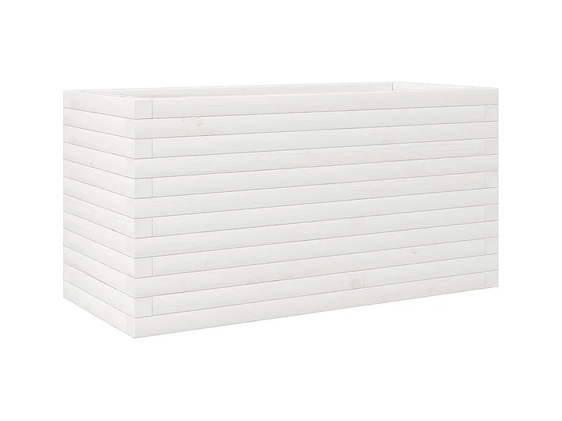 Jardinière bac lit surélevé bois blanche 90 x 40 x 45.5 cm 02_0037977