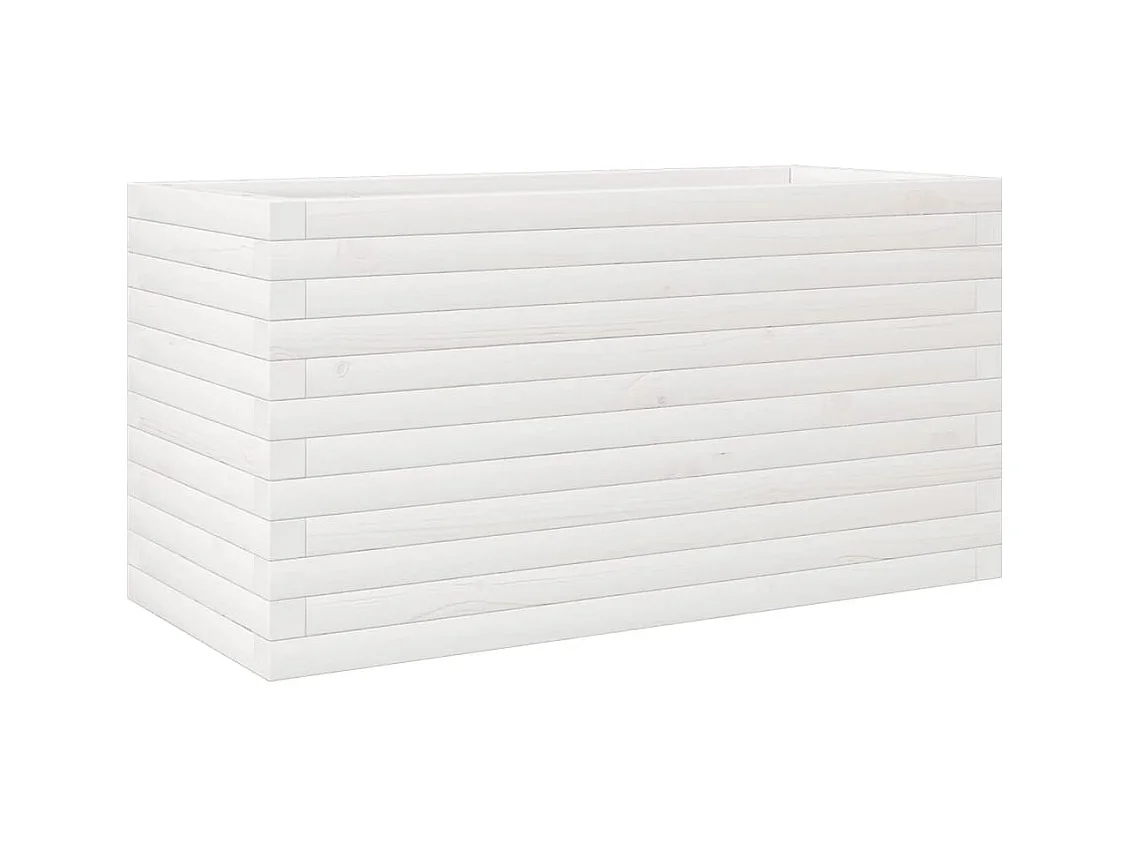 Jardinière bac lit surélevé bois blanche 90 x 40 x 45.5 cm 02_0037977