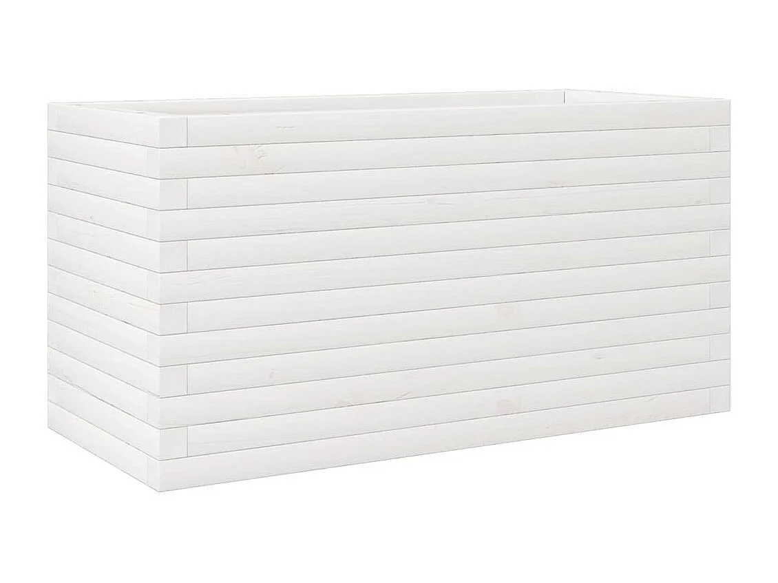 Jardinière bac lit surélevé bois blanche 90 x 40 x 45.5 cm 02_0037977