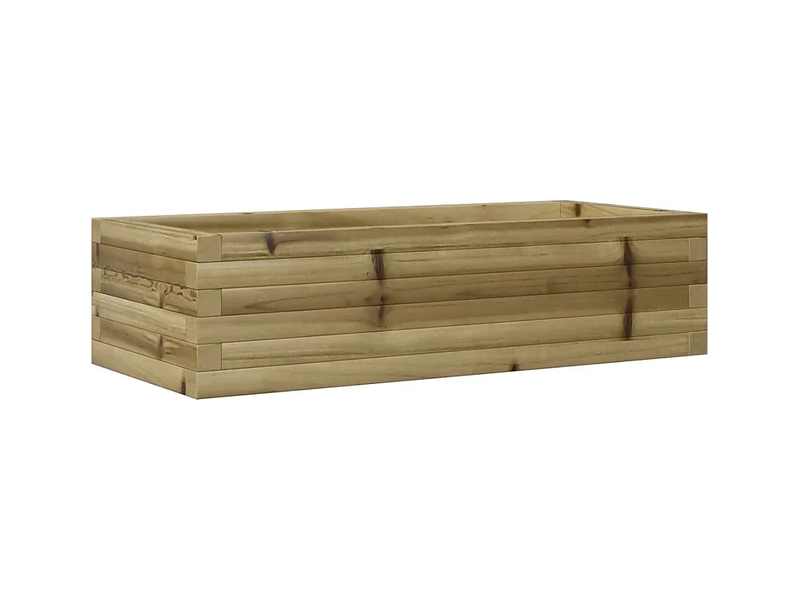 Vassoio per fioriera aiuola rialzata piante fiori terrazza giardino 90 x 40 x 23 cm legno di pino impregnato marrone 02_0037967