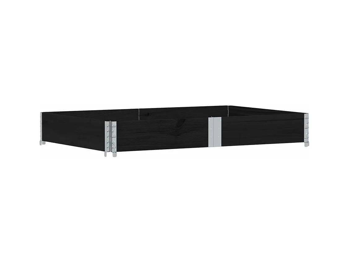 Vassoio per fioriera aiuola rialzata piante fiori terrazza giardino 150 x 100 cm legno massello di pino nero 02_0037423