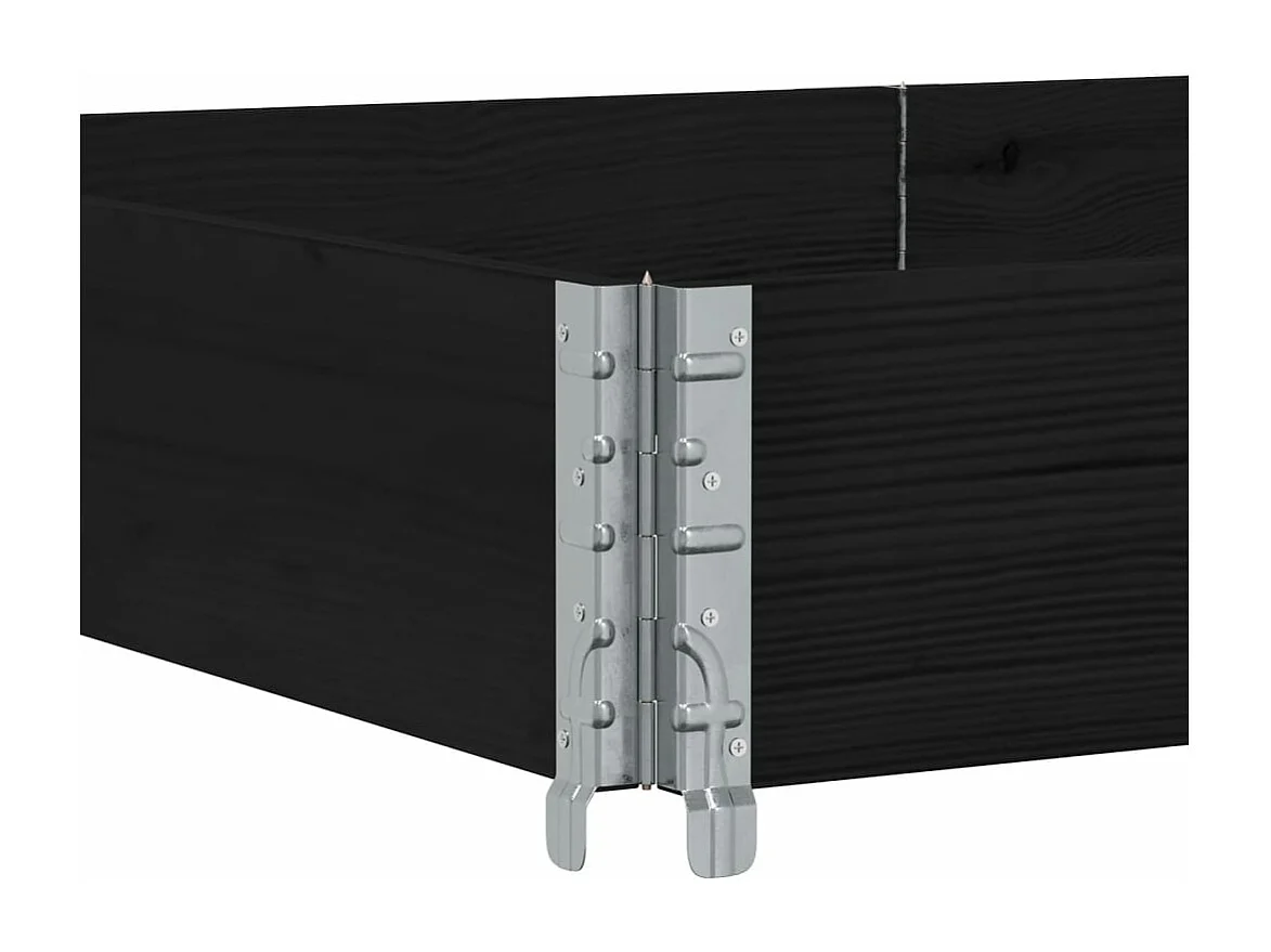 Vassoio per fioriera aiuola rialzata piante fiori terrazza giardino 150 x 100 cm legno massello di pino nero 02_0037423