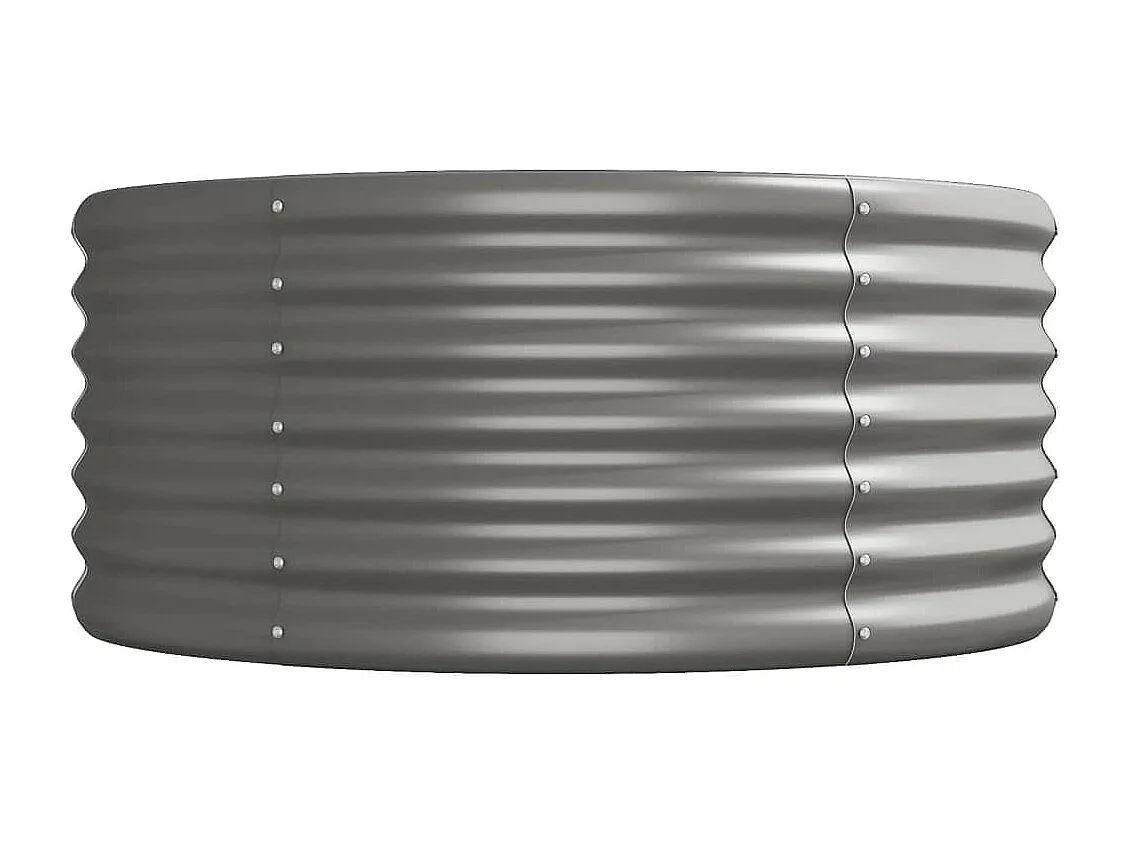 Vassoio per fioriera aiuola rialzata piante fiori terrazza giardino giardino acciaio verniciato a polvere 368 x 80 x 36 cm grigio 02_0039640