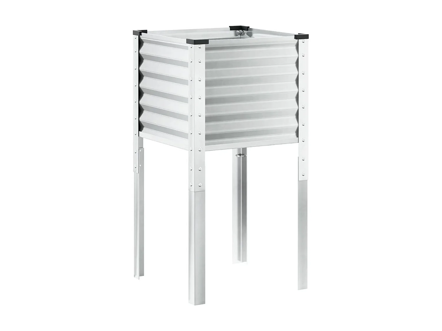 Plantador de canteiro elevado flores terraço jardim 45 x 45 x 88 cm aço resistente às intempéries marrom 02_0037618