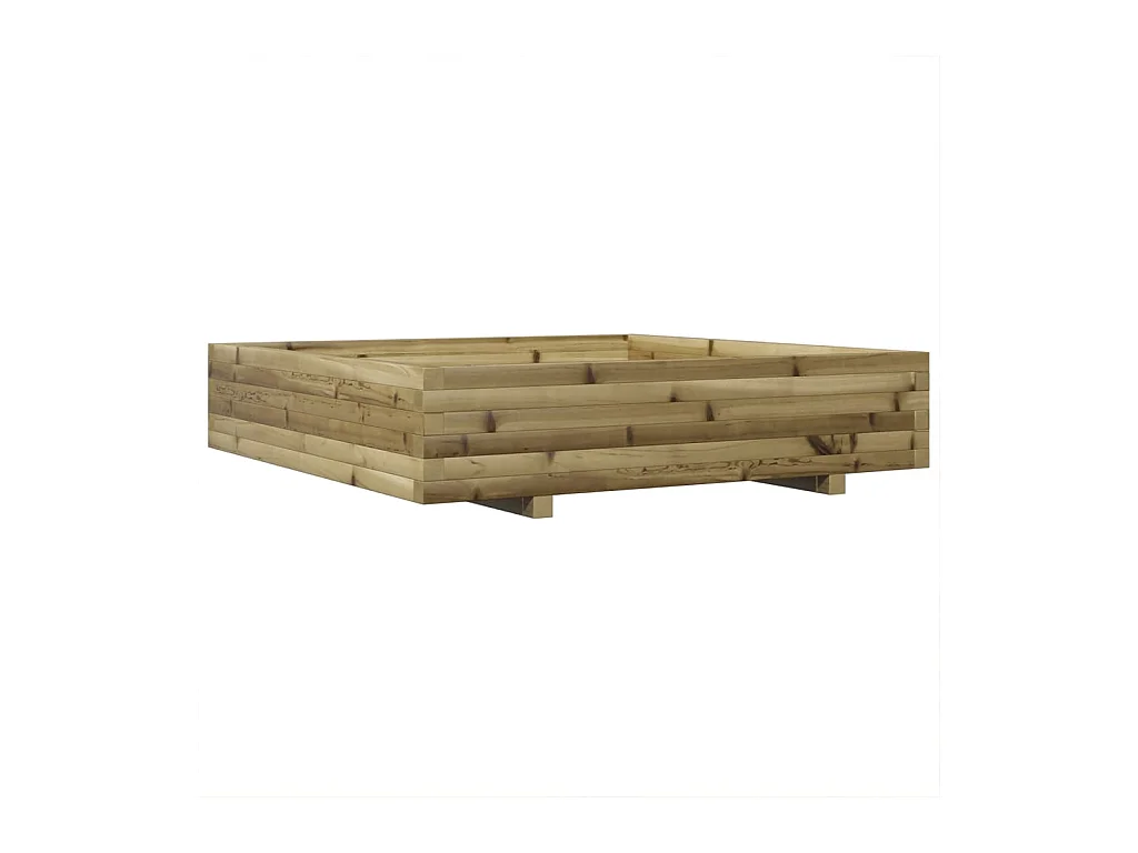Jardinière bac lit surélevé bois marron 110 x 110 x 45438 cm 02_0037301