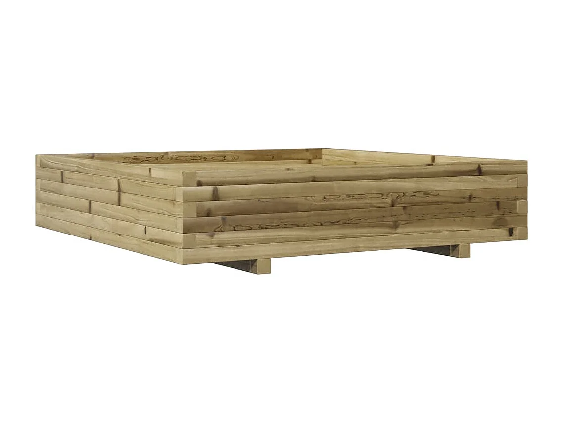 Vassoio per fioriera aiuola rialzata piante fiori terrazza giardino 110 x 110 x 26,5 cm legno di pino impregnato marrone 02_0037301