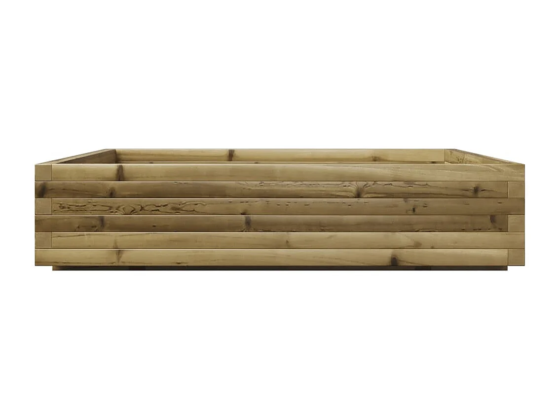 Vassoio per fioriera aiuola rialzata piante fiori terrazza giardino 110 x 110 x 26,5 cm legno di pino impregnato marrone 02_0037301