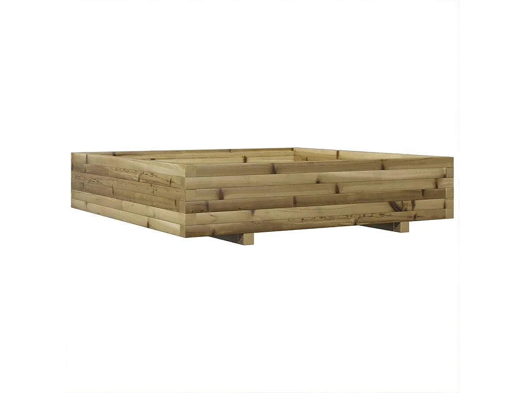 Vassoio per fioriera aiuola rialzata piante fiori terrazza giardino 110 x 110 x 26,5 cm legno di pino impregnato marrone 02_0037301