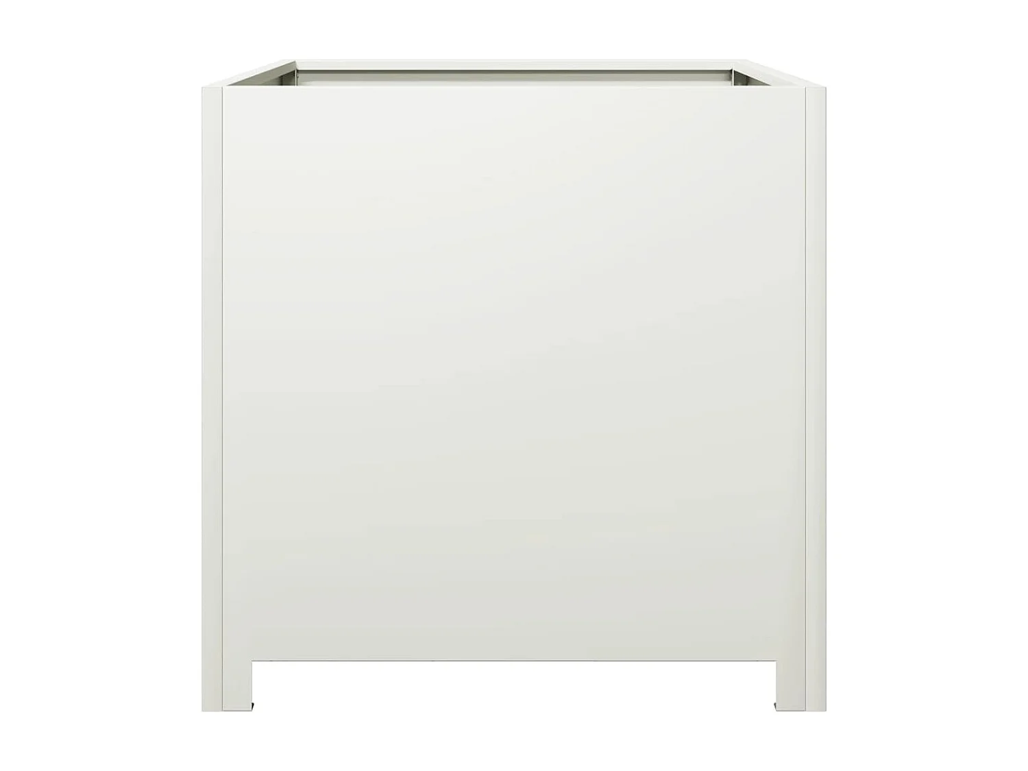 Macetero bancal elevado plantas flores terraza jardín 50 x 50 x 50 cm acero blanco 02_0037653