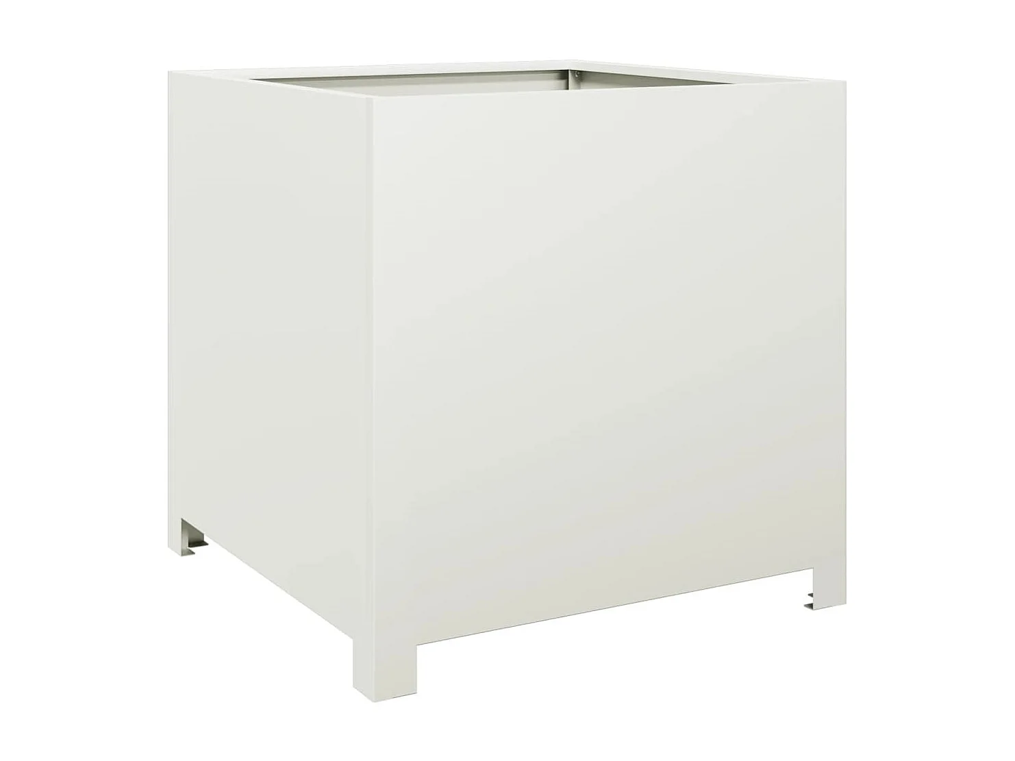 Macetero bancal elevado plantas flores terraza jardín 50 x 50 x 50 cm acero blanco 02_0037653