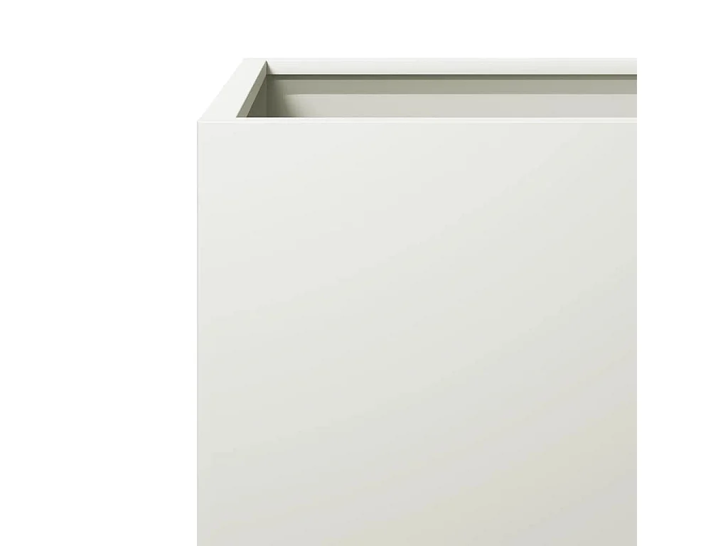 Macetero bancal elevado plantas flores terraza jardín 50 x 50 x 50 cm acero blanco 02_0037653