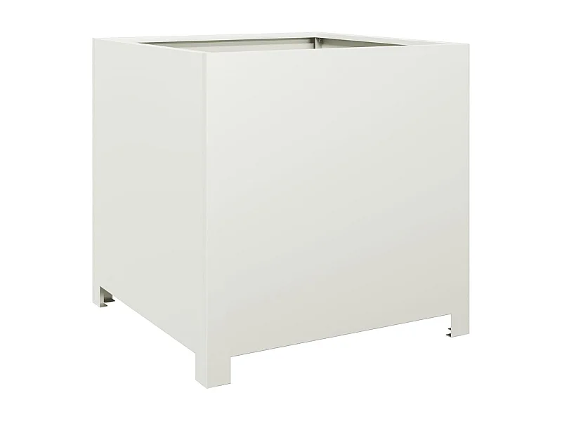 Macetero bancal elevado plantas flores terraza jardín 50 x 50 x 50 cm acero blanco 02_0037653