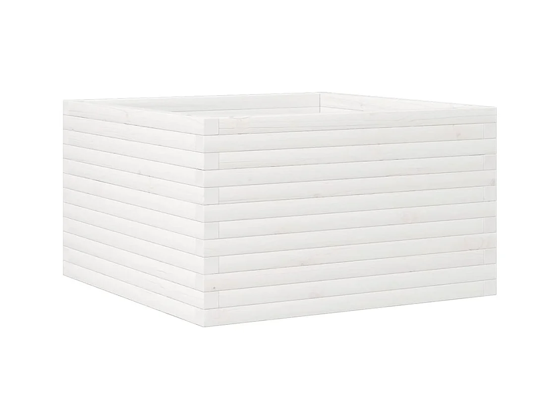 Jardinière bac lit surélevé bois blanche 80 x 80 x 45.5 cm 02_0037912