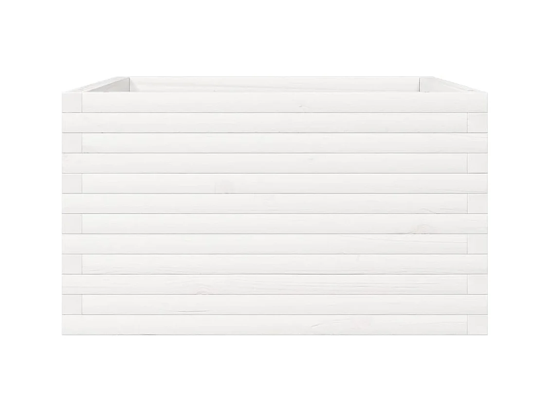 Jardinière bac lit surélevé bois blanche 80 x 80 x 45.5 cm 02_0037912