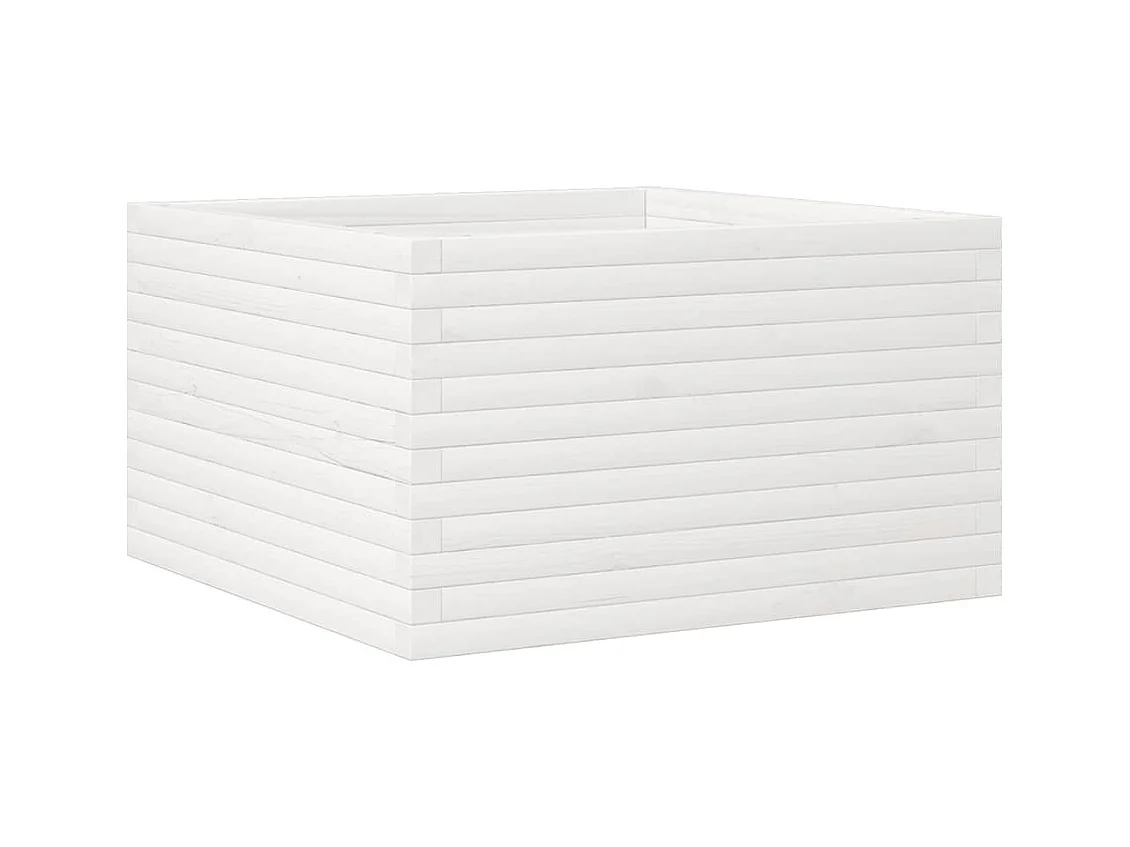 Jardinière bac lit surélevé bois blanche 80 x 80 x 45.5 cm 02_0037912