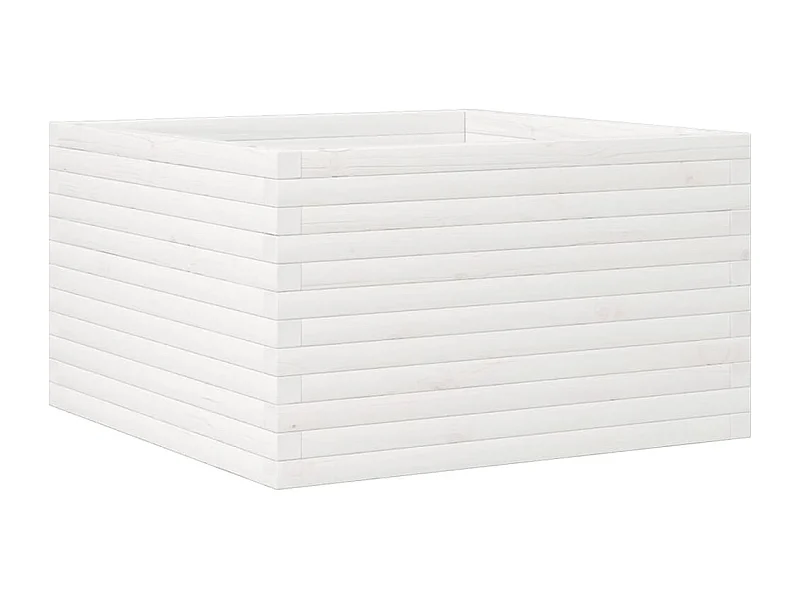 Macetero bancal elevado plantas flores terraza jardín 80 x 80 x 45,5 cm madera maciza de pino blanco 02_0037912